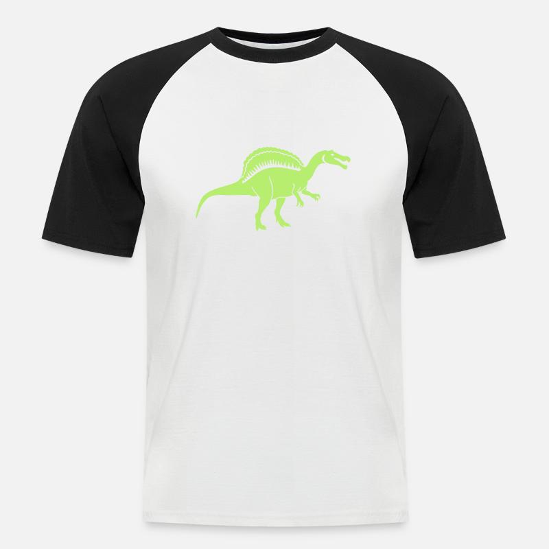Spinosaurus - Männer Baseball-T-Shirt - Weiß/Schwarz