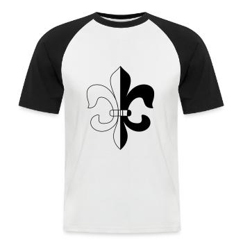 französische Lilie - Männer Baseball-T-Shirt - Weiß/Schwarz - Vorne - Nik (191cm)