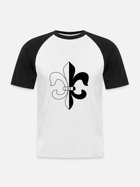 French lily - Men's Baseball T-Shirt - white/black