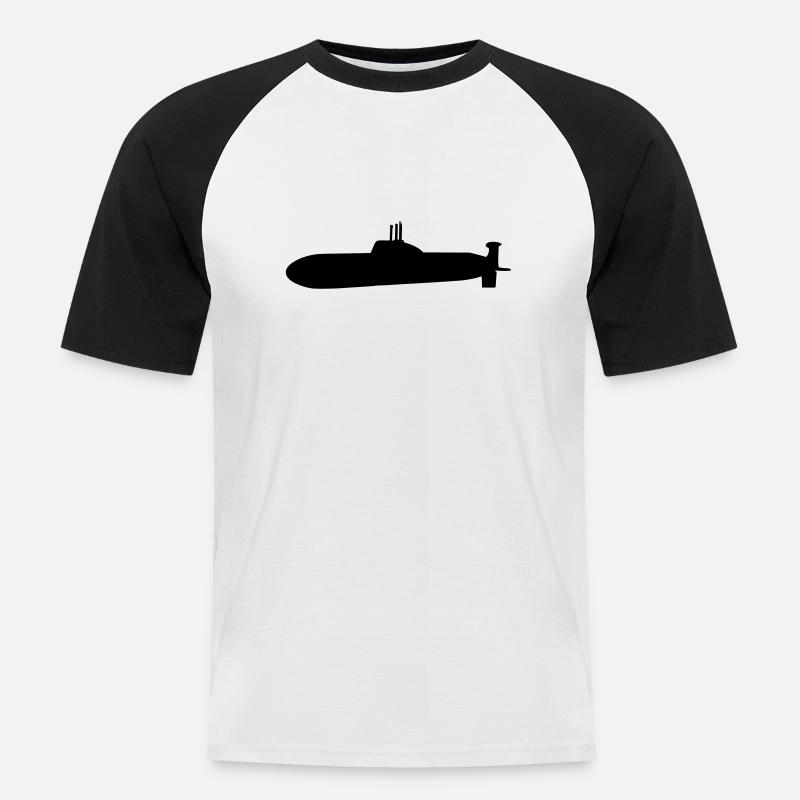 U-Boot - Männer Baseball-T-Shirt - Weiß/Schwarz