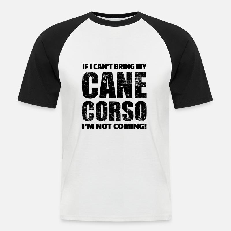 Cane Corso - Maglia da baseball a manica corta da uomo - bianco/nero