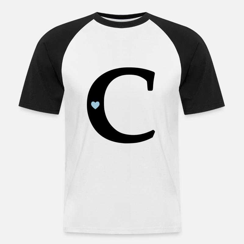 point (c) initial point - Men's Baseball T-Shirt - white/black
