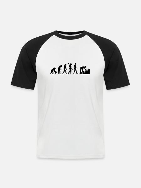 Evolution Roofer - Men's Baseball T-Shirt - white/black
