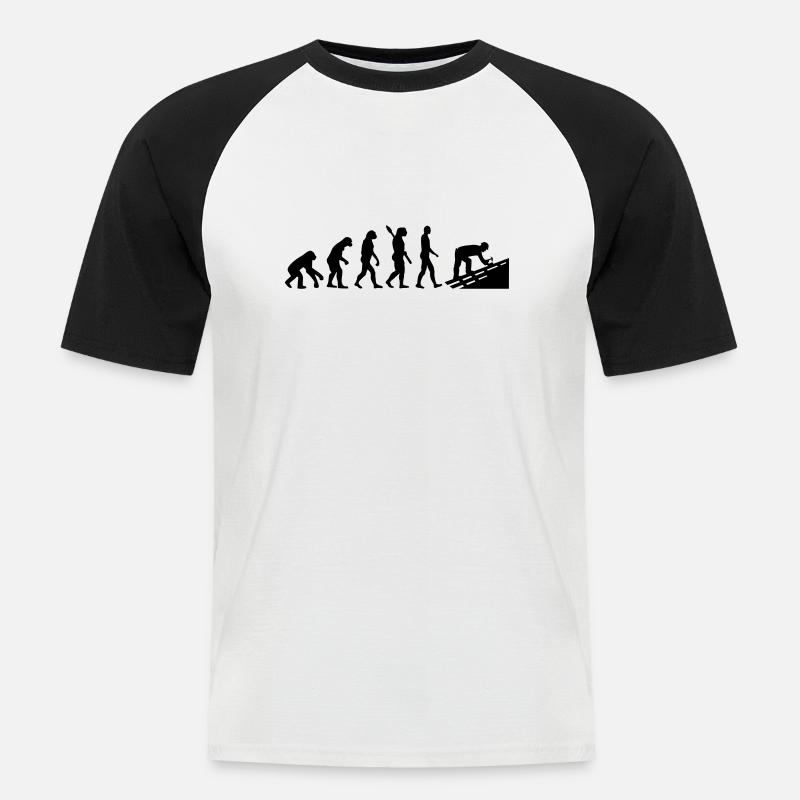 Evolution Roofer - Men's Baseball T-Shirt - white/black