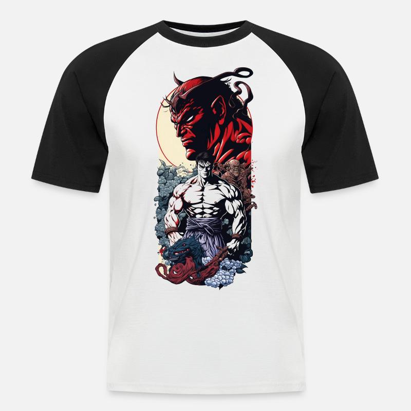 Held der Elemente - Männer Baseball-T-Shirt - Weiß/Schwarz