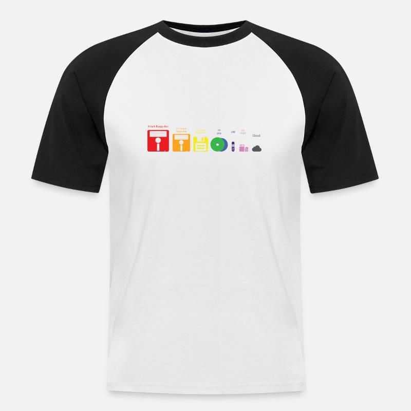 Evolution Speichermedium Disc USB Cloud - Männer Baseball-T-Shirt - Weiß/Schwarz