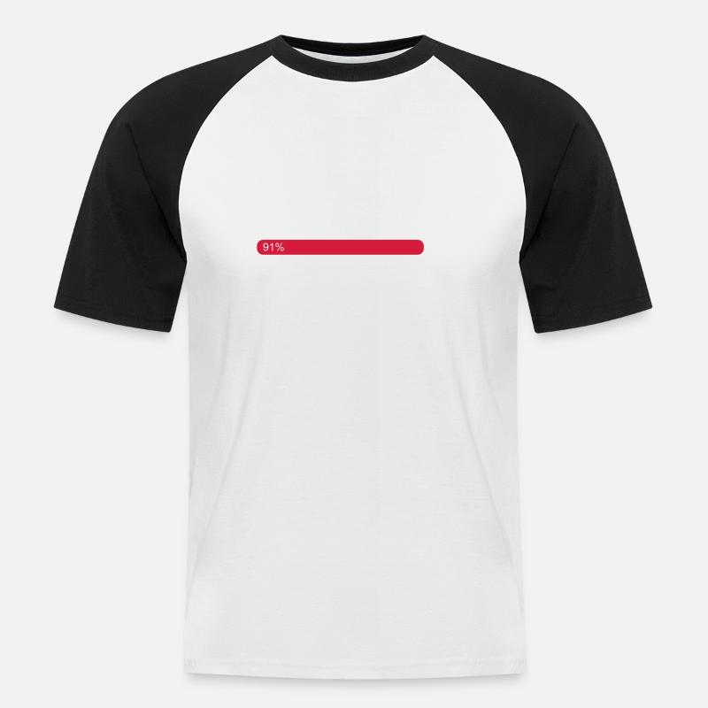 Update wird installiert .. Ladebalken 91% - Männer Baseball-T-Shirt - Weiß/Schwarz