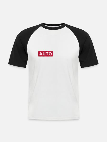 Auto Freak - T-shirt baseball manches courtes Homme - blanc/noir