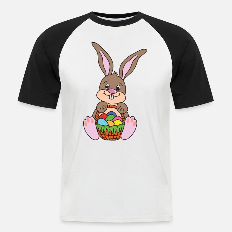 Easter easter bunny - Men's Baseball T-Shirt - white/black