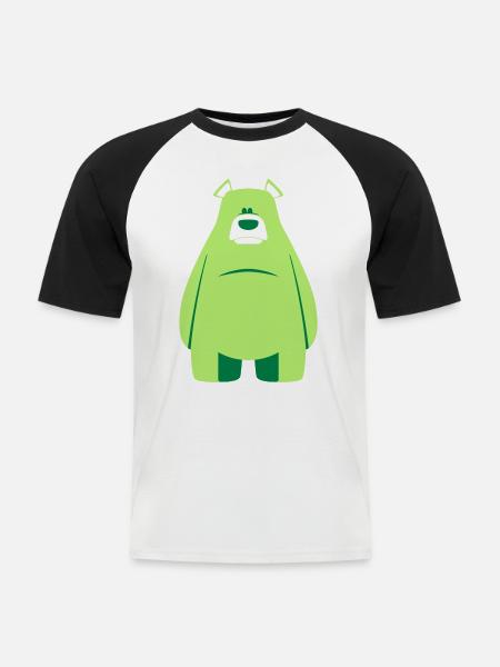 blue bear - Männer Baseball-T-Shirt - Weiß/Schwarz