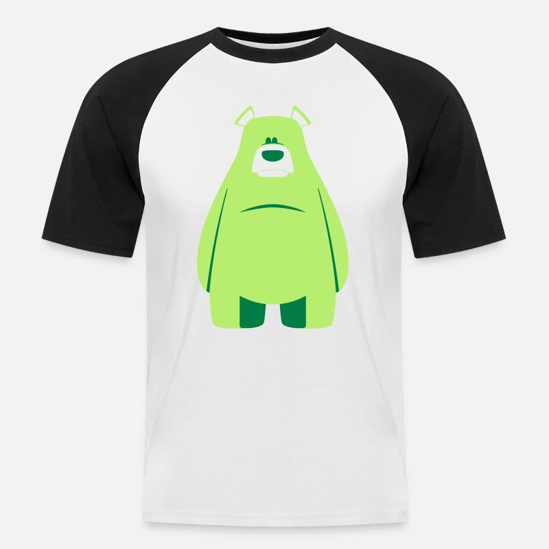 blue bear - Männer Baseball-T-Shirt - Weiß/Schwarz