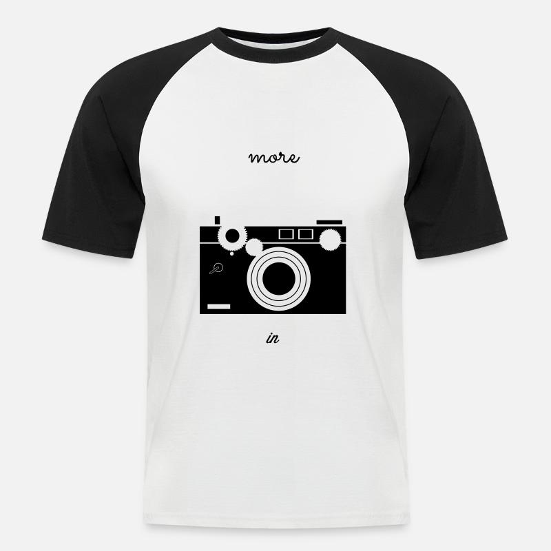 Argus C3 - Männer Baseball-T-Shirt - Weiß/Schwarz