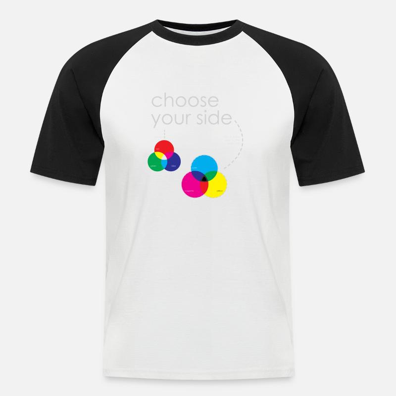 Farbsysteme - Männer Baseball-T-Shirt - Weiß/Schwarz
