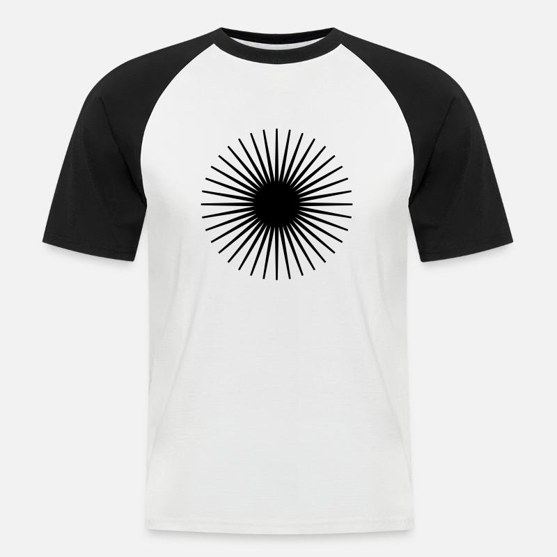 Strahlen voll - Männer Baseball-T-Shirt - Weiß/Schwarz