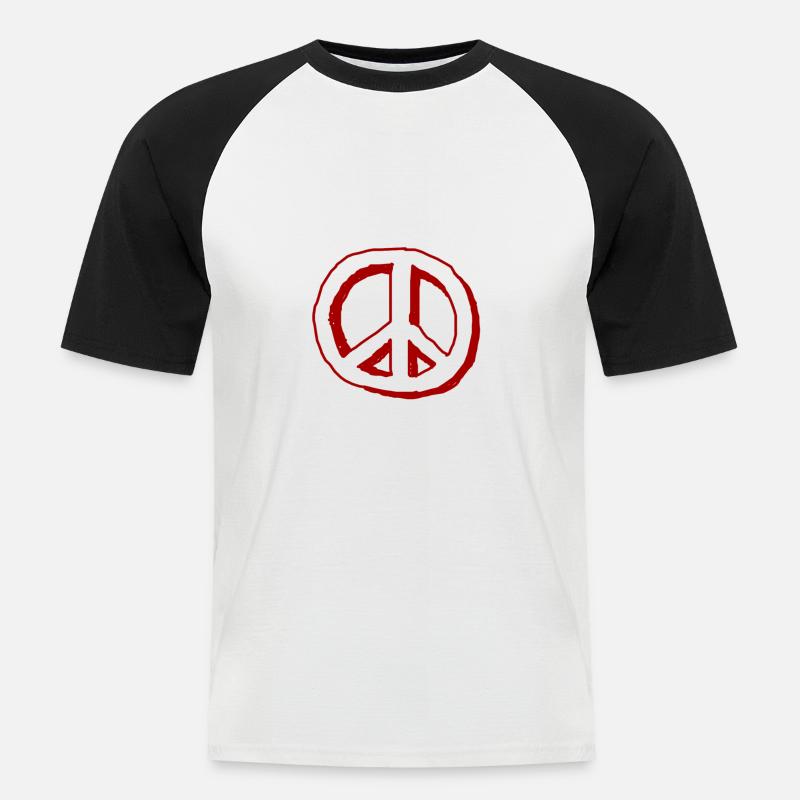 Ein Peacezeichen Symbol - Männer Baseball-T-Shirt - Weiß/Schwarz