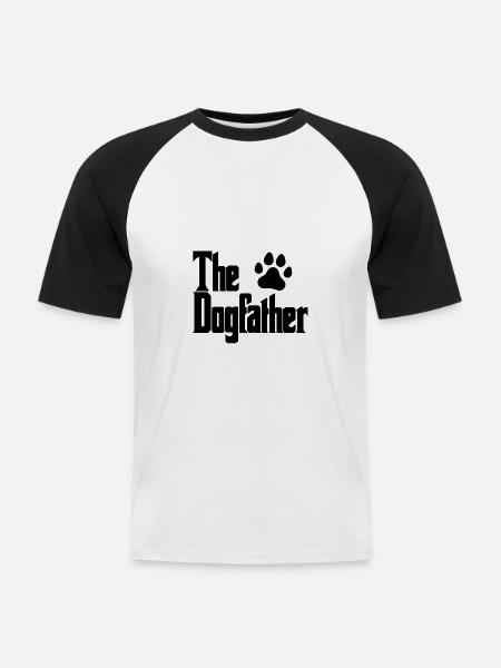 The Dogfather - Geschenkidee - Männer Baseball-T-Shirt - Weiß/Schwarz
