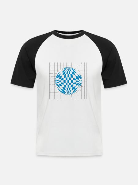 Boule 3D - T-shirt baseball manches courtes Homme - blanc/noir