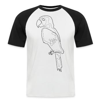 parrot black - Men's Baseball T-Shirt - white/black - Front - Nik (191cm)