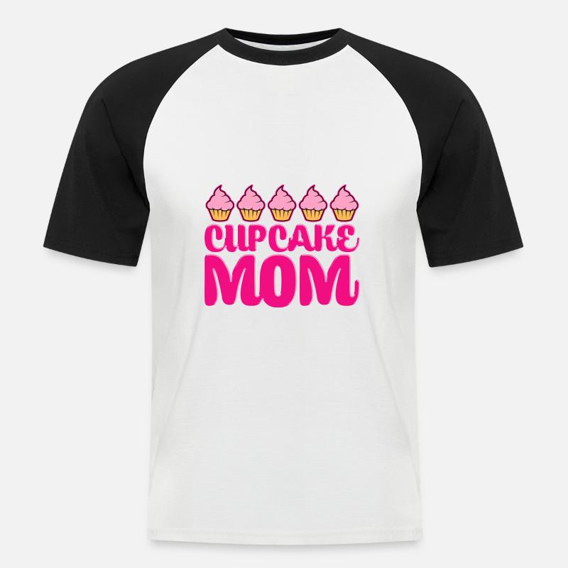 Cupcake Mutter Backen - Männer Baseball-T-Shirt - Weiß/Schwarz
