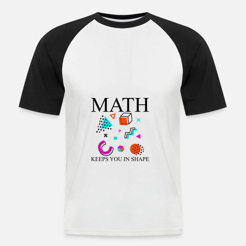 Math Keeps You In Shape - Männer Baseball-T-Shirt - Weiß/Schwarz