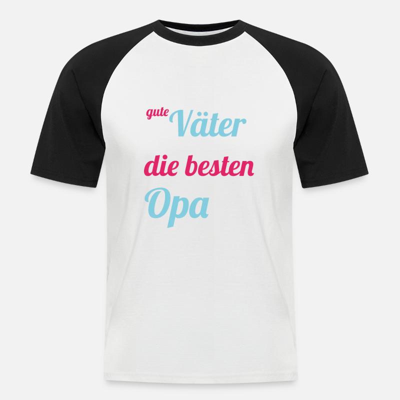 Vater sein - Opa werden - Männer Baseball-T-Shirt - Weiß/Schwarz