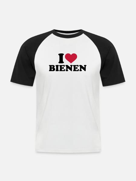 Biene - Männer Baseball-T-Shirt - Weiß/Schwarz