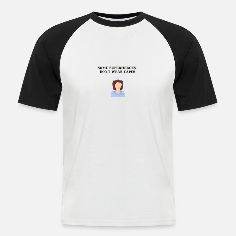 Krankenschwester Superheldin Heldin Geschenkidee - Männer Baseball-T-Shirt - Weiß/Schwarz