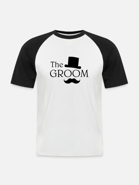 The groom - Männer Baseball-T-Shirt - Weiß/Schwarz