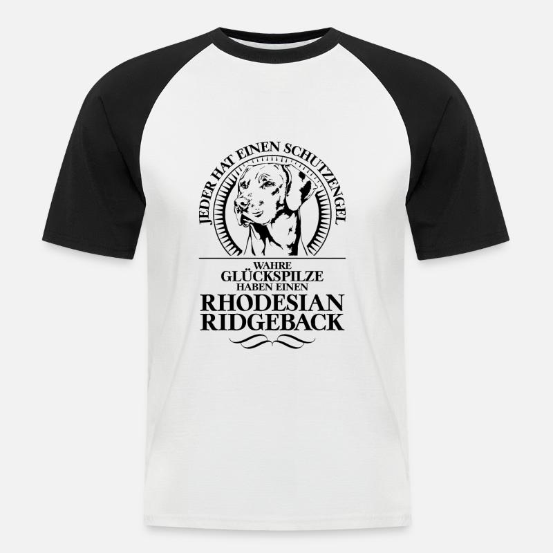 RHODESIAN RIDGEBACK Schutzengel Spruch Wilsigns - Männer Baseball-T-Shirt - Weiß/Schwarz