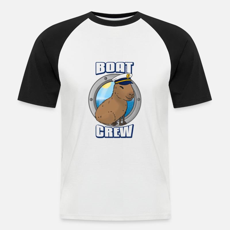 Boot Crew Capybara - Männer Baseball-T-Shirt - Weiß/Schwarz