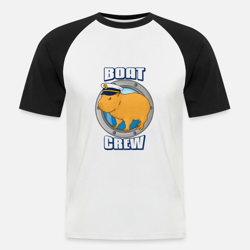 Boot Crew Capybara - Männer Baseball-T-Shirt - Weiß/Schwarz