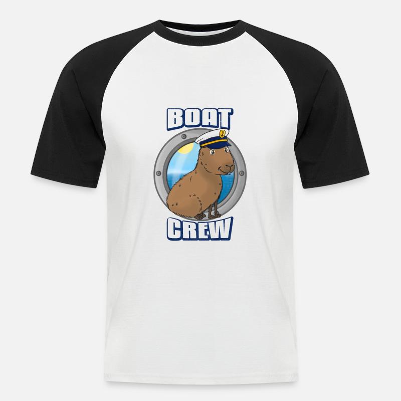 Boot Crew - Männer Baseball-T-Shirt - Weiß/Schwarz