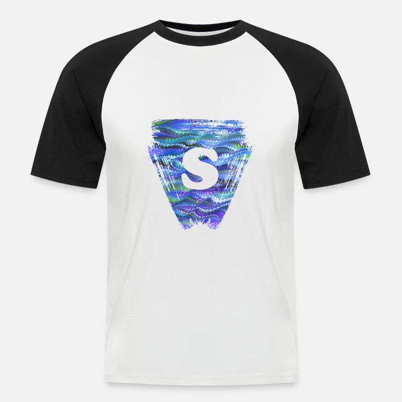Triangle E 103 S - Men's Baseball T-Shirt - white/black