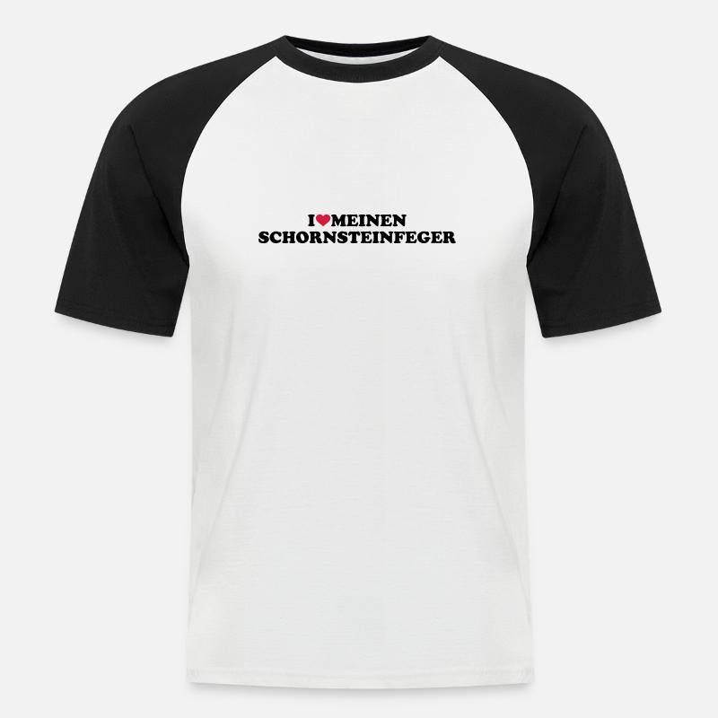 Schornsteinfeger - Männer Baseball-T-Shirt - Weiß/Schwarz