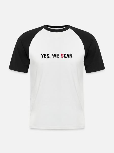 Yes, We Scan NSA PRISM - Men's Baseball T-Shirt - white/black