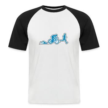 TRIATHLON Figuren man - Männer Baseball-T-Shirt - Weiß/Schwarz - Vorne - Nik (191cm)