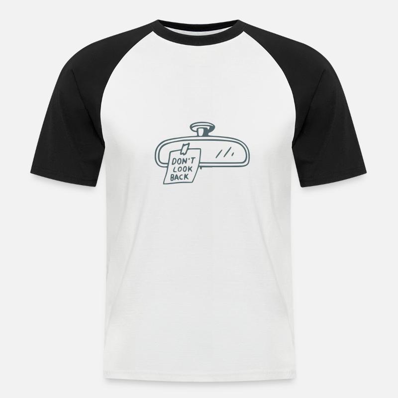 Rebellisches Autospiegel Note Design - Männer Baseball-T-Shirt - Weiß/Schwarz