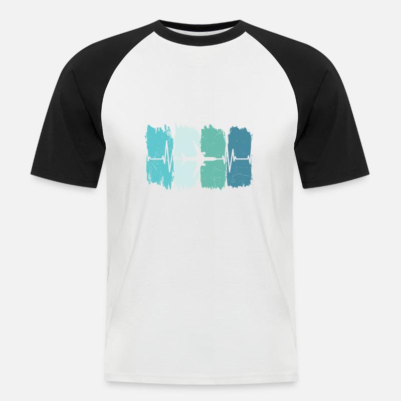 Piloten Lustiger Spruch Pilot - Männer Baseball-T-Shirt - Weiß/Schwarz