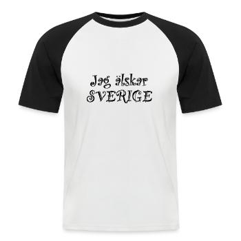 I love Sweden - Men's Baseball T-Shirt - white/black - Front - Nik (191cm)