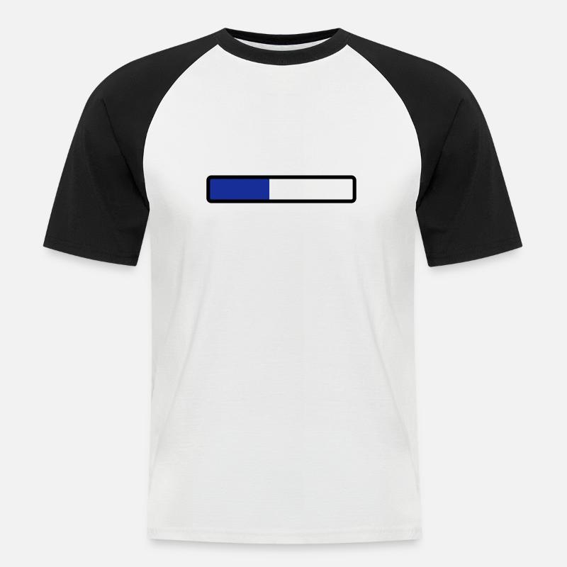 loading laden computer warten - Männer Baseball-T-Shirt - Weiß/Schwarz