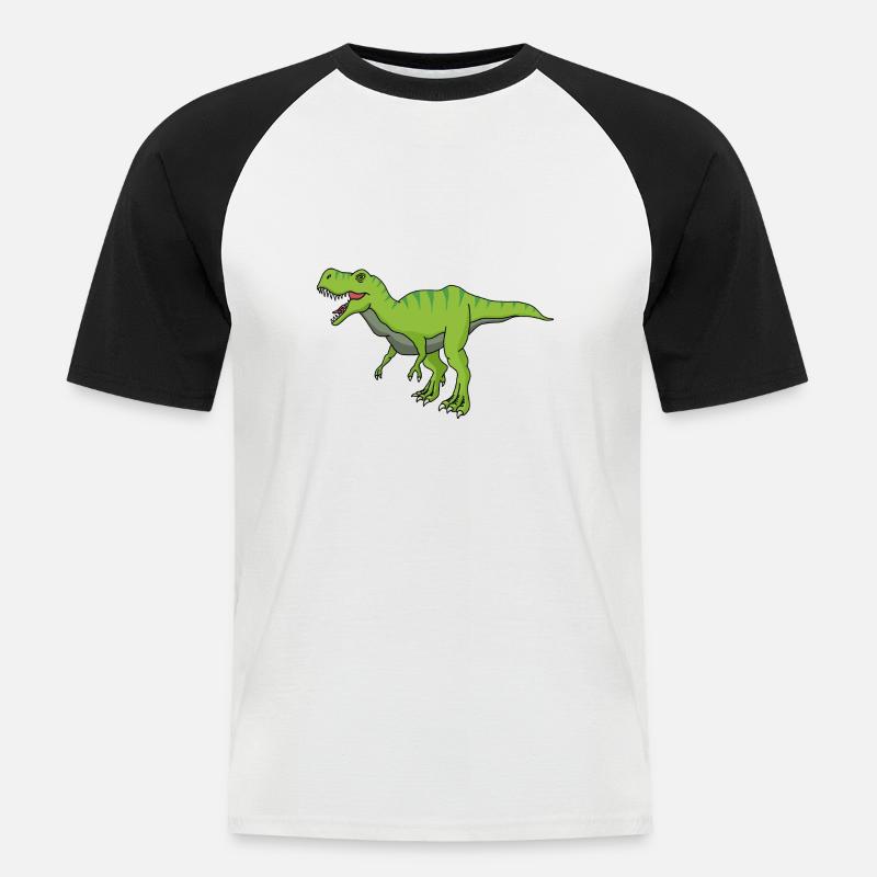 T -Rex Comic Dinosarier - Männer Baseball-T-Shirt - Weiß/Schwarz