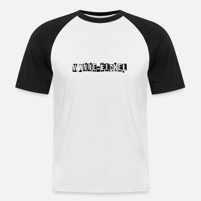 Wanne Eickel - Männer Baseball-T-Shirt - Weiß/Schwarz