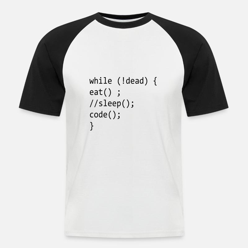 Code Admin Informatik Nerd Programming - Männer Baseball-T-Shirt - Weiß/Schwarz