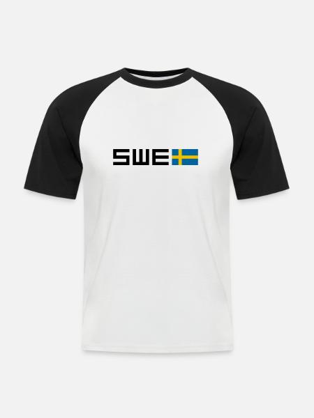 Sweden - Kortärmad basebolltröja herr - vit/svart