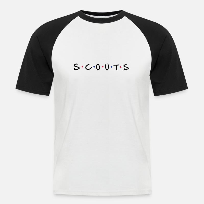Scouts - Männer Baseball-T-Shirt - Weiß/Schwarz