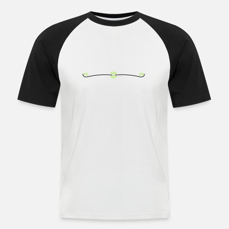 Blumenranke - Männer Baseball-T-Shirt - Weiß/Schwarz