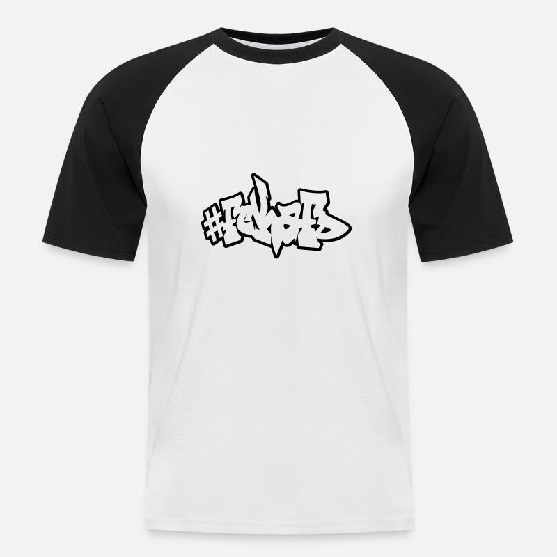 FCK AFD - Männer Baseball-T-Shirt - Weiß/Schwarz