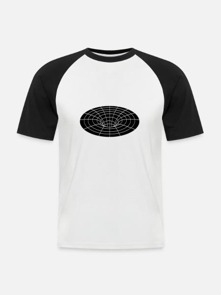 black hole - Men's Baseball T-Shirt - white/black