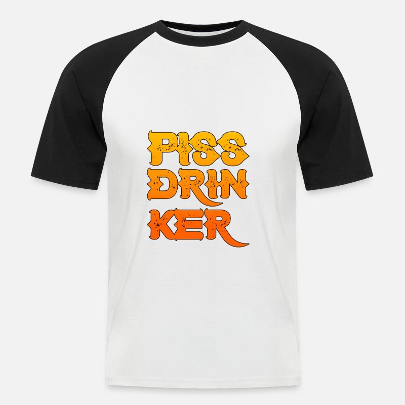 Piss Drinker 27 - Männer Baseball-T-Shirt - Weiß/Schwarz