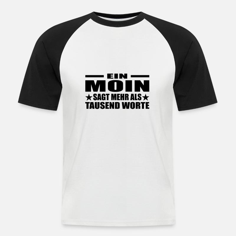 Moin - Männer Baseball-T-Shirt - Weiß/Schwarz